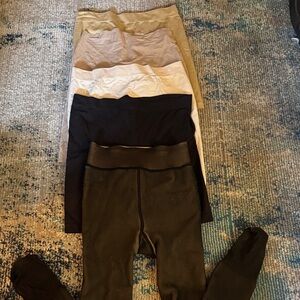 Set of Four compression shorts and a pair of tights in Neutral Tones xl